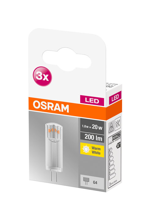 Osram LED 12 V stiftpære G4 1,8 W - 3-pk